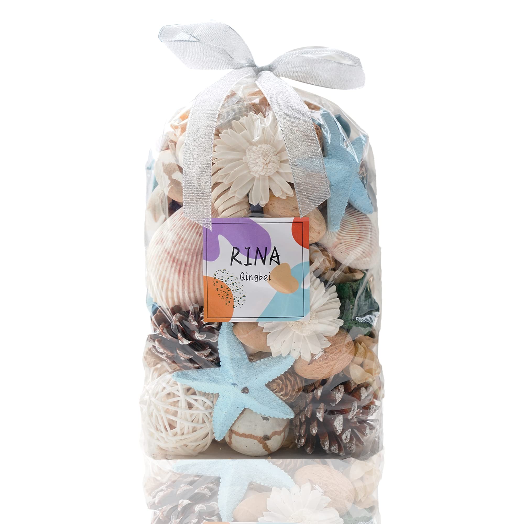 Qingbei Rina Pot pourri Bag,Ocean Breeze Scented Pot pourri Dried Flower,Decorative Bowl Vase Filler,Home Fragrance, Bathroom Decor,Large 500g(Blue)