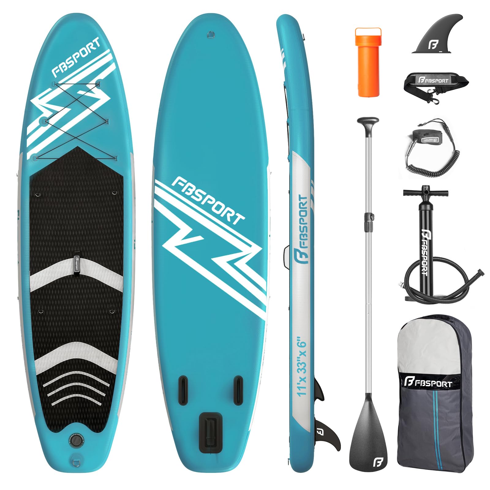 Photo 1 of (UNTESTEDFBSPORT 11' Premium Inflatable Stand Up Paddle Board, Yoga Board with Durable SUP Accessories & Carry Bag | Wide Stance, Surf Control, Non-Slip Deck, Leash, Paddle and Pump for Youth & Adult