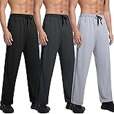 SACUIMAN 3 Pack Mens Athletic Sweatpants with Zipper Pockets,Workout Gym Running Jogging Training Pants for Men