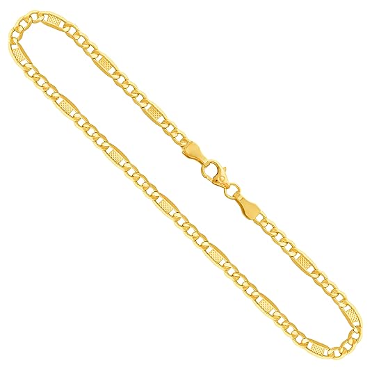 Fantasiekette 3.5 mm Herren Gelbgold/Weißgold 14k (585) 8k (333) — Karabinerverschluss mit Schlaufe