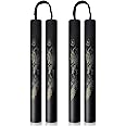 Wpxmer 2 Pack Foam Rubber Training Sticks, Black Martial Arts Sticks for Beginner Practice, 10 x 1.3 Inches