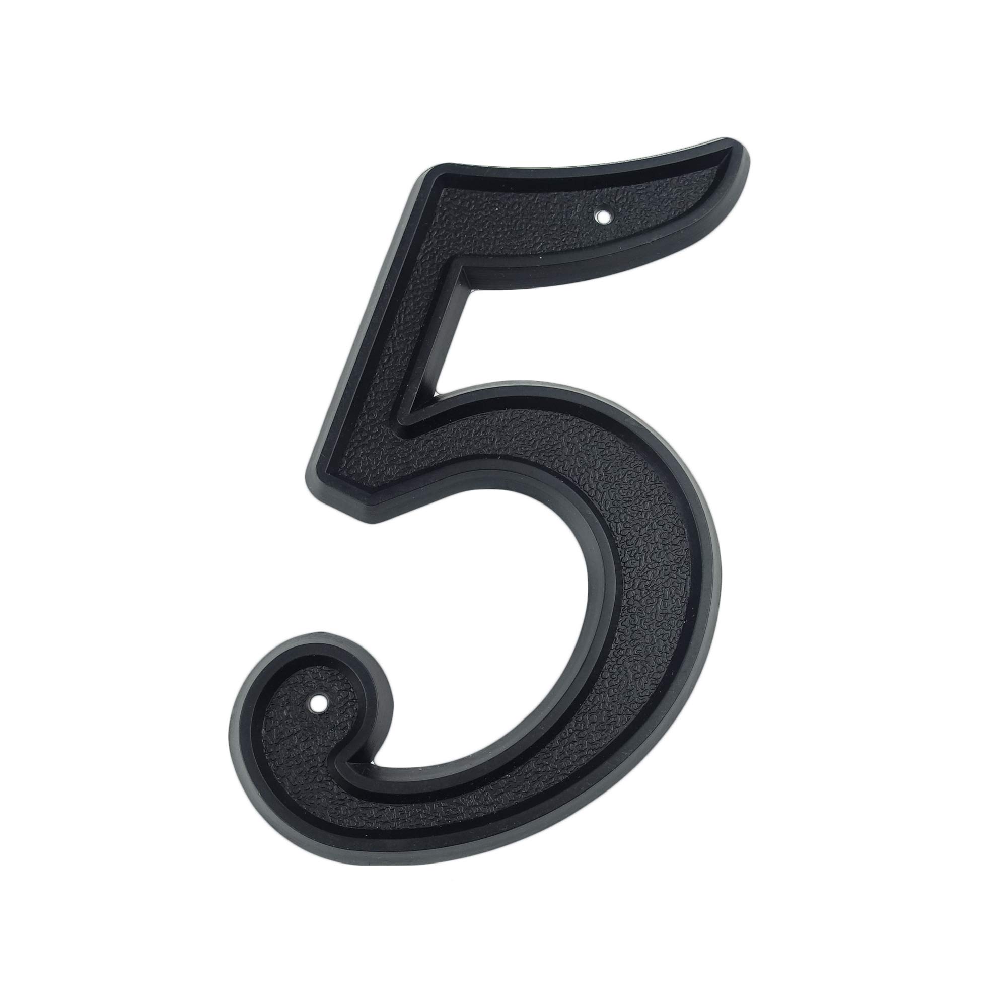 HASWARE House Number 5.5 inch (139mm) Modern Door Numbers Street Home Address Numerals,Black ABS Plastic (5)