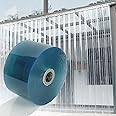 MYOYAY Clear PVC Smooth Strip Curtain 164 Ft Length X 7 in Width Bulk Roll 0.08'' Thick Plastic Curtain Strip Vinyl Door Strips for Doorway of Supermarket, Garage, Warehouse, Pet Animal House