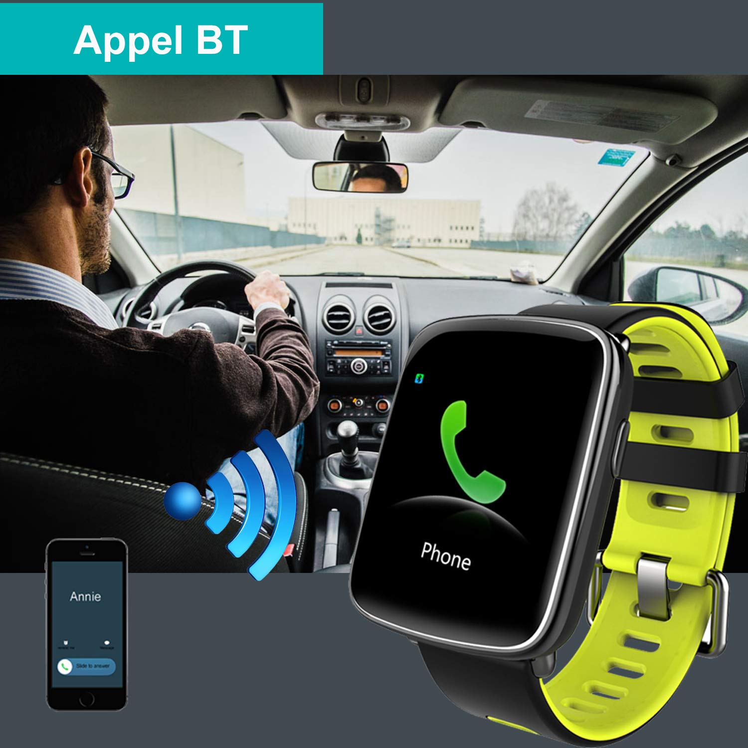 Montre Connectée pour iPhone et Android,Willful SW018 Smartwatch étanche IP68 Montre Sport (Podomètre,Cardiofréquencemètre,Sommeil) avec Réveil, Chronomètre, Appel SMS Afficher pour Femme Homme Enfant