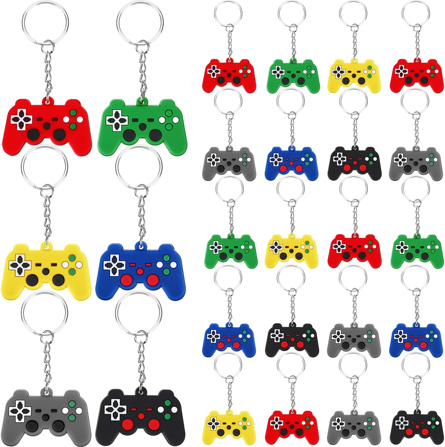 36 Pieces Video Game Controller Keychains Game Controller Handle Key Ring Video Game