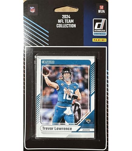 Jacksonville Jaguars 2024 Donruss Factory Sealed 11 Card Team Set Featuring Trevor Lawrence, Travis Etienne, Brian Thomas Jr & Keilan Robinson Rated Rookies