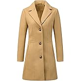 Allegra K Women's Winter Pea Coat 2026 Fall Single Breasted Long Outerwear Trench Coats