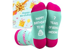 ZENO Birthday Gifts for 7-Year-Old Girl – Colorful Flamingo Socks – Fun 7th Birthday Gift Idea