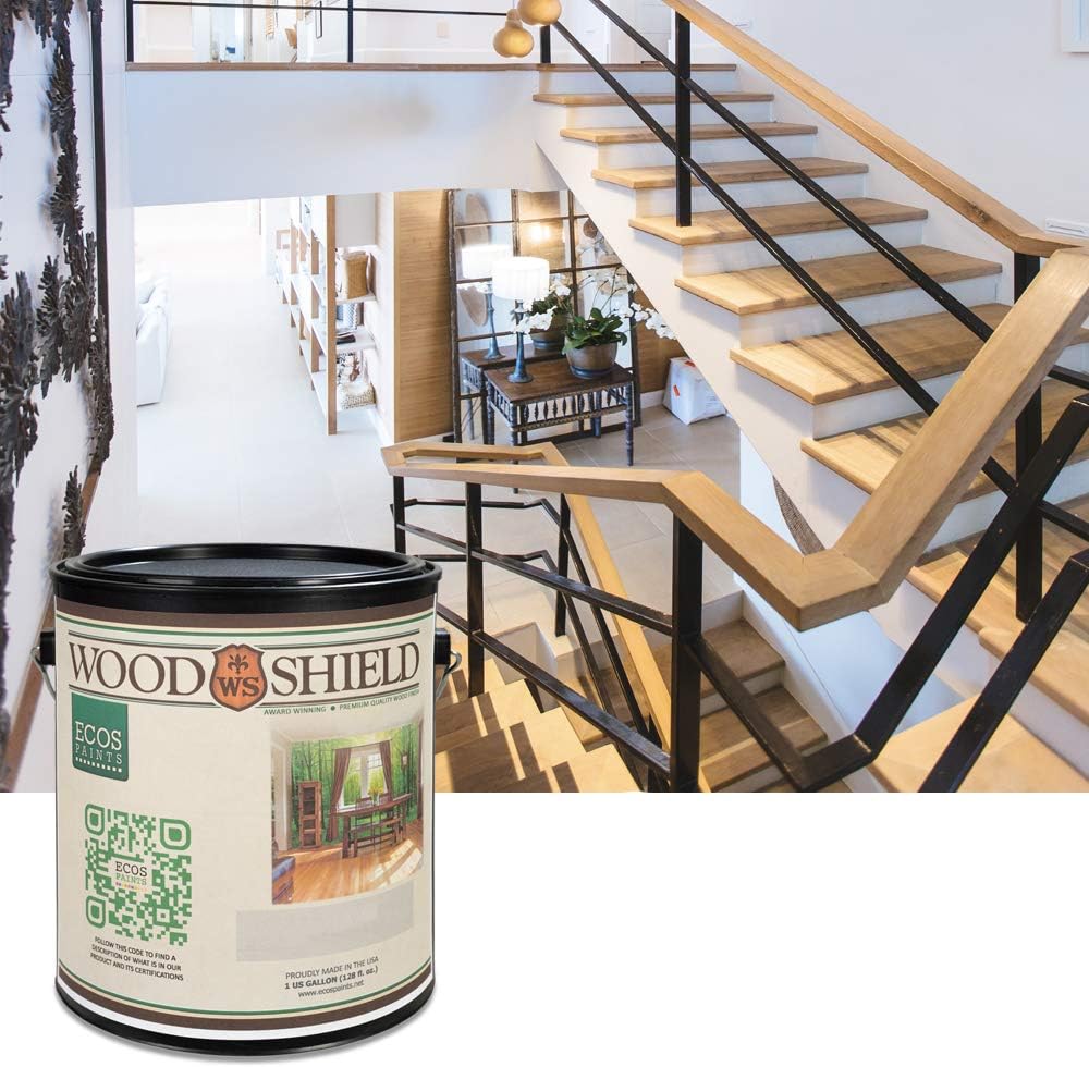ECOS Paints 00817292022678 Shield Interior Semi-Gloss Wood Varnish, 1 Quart, Clear