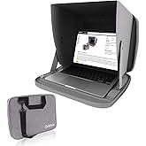 Water Repellent 3-in-1 Laptop Sunshade, Portable Foldable Privacy Visor with Elastic PVC Core, Converts into Shoulder Bag for Outdoor Work, Fits 12-14 Inch Laptops - Cool Silver (Patent Pending)