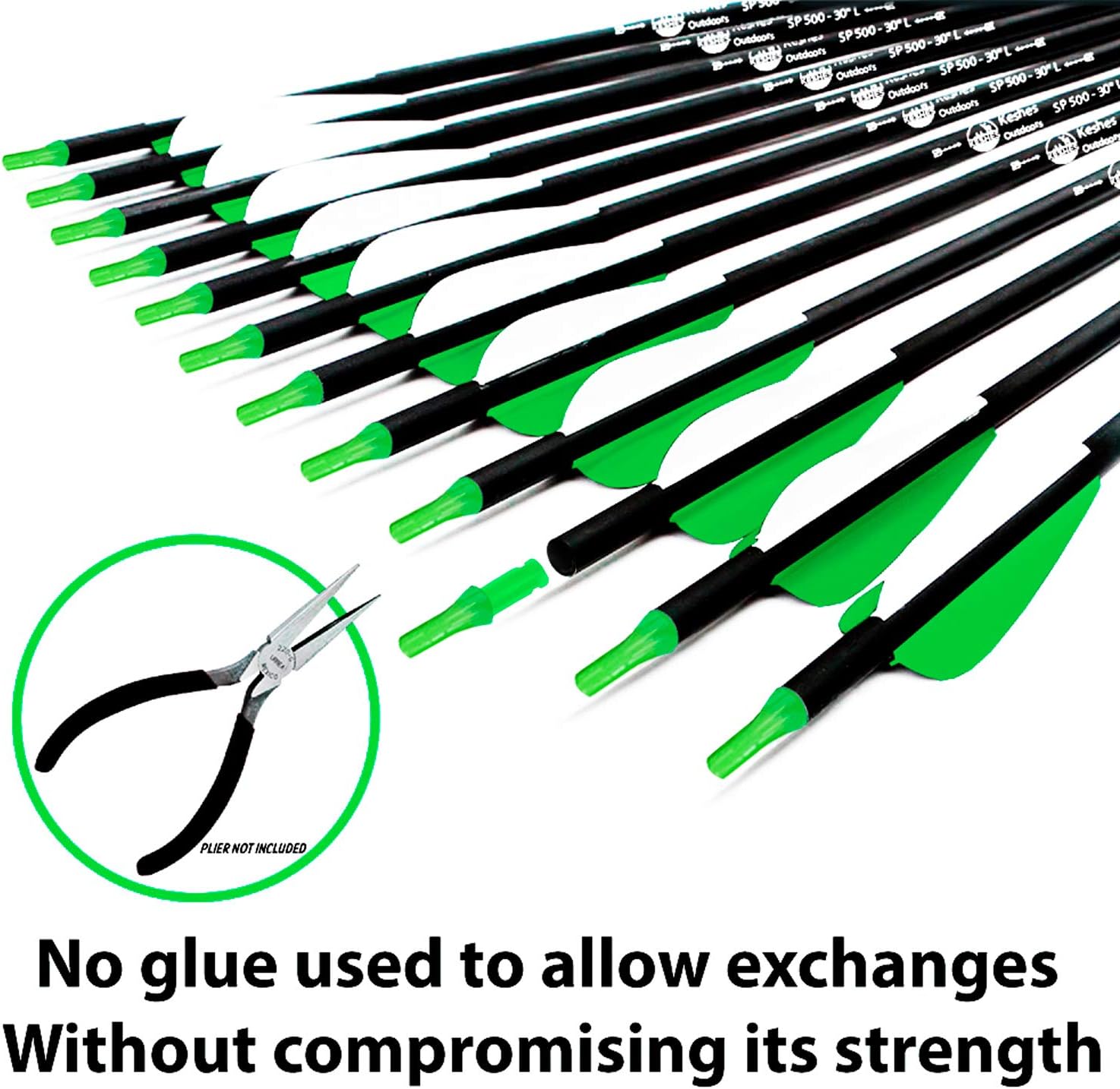 KESHES Archery Carbon Arrows for Compound & Recurve Bows - 30 inch Youth Kids and Adult Target Practice Bow Arrow - Removable Nock & Tips Points (12 Pack) : Sports & Outdoors
