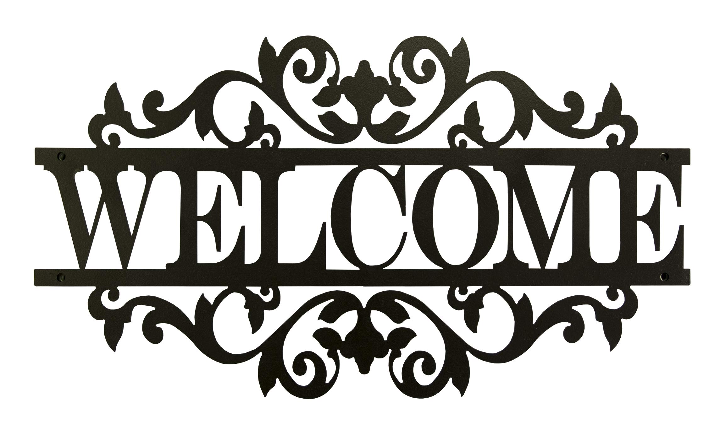 Baupor Welcome 8'' x14'' Inches Sign, Front Porch Decor, Porch Signs, Metal Signs, Metal House Sign, Address Sign, House Number Plaque