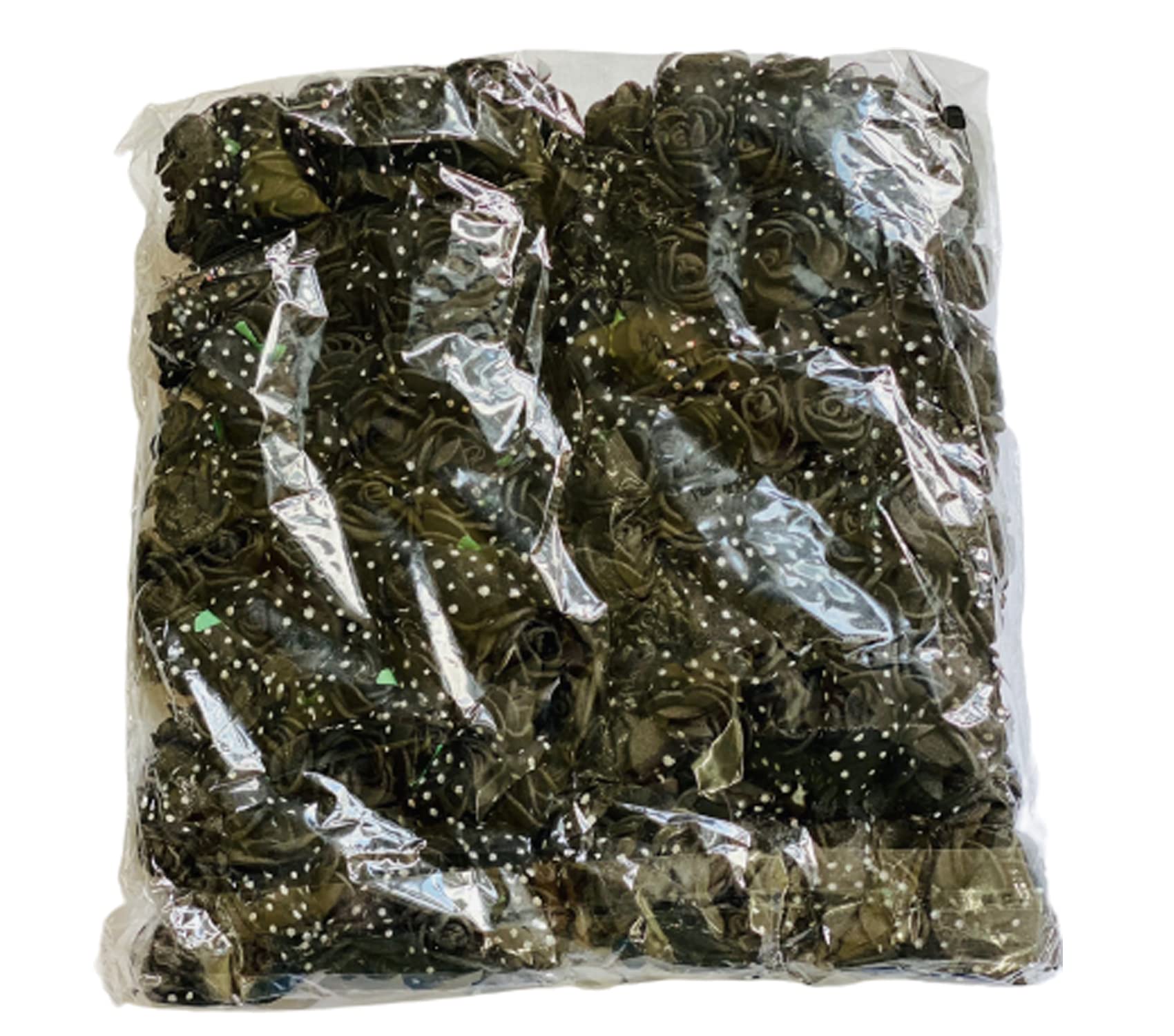 Creative Balloons Artificial Black Foam Rose Flowers - Fake Flower Heads for Wedding, Birthday, Memorial Day, DIY Crafting, Home Office Decoration - 144pcs