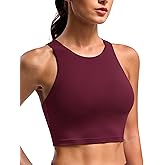BAYDI Clouduxi High Neck Sports Bras for Women - Padded Workout Tank Tops with Built in Bra Racerback Gym Yoga Crop Top