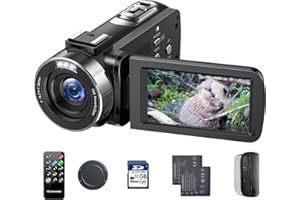 Camcorder Video Camera 4K 30fps 42MP YouTube Vlogging Camera 18x Digital Zoom Cam Corder with 3.0 Inch 270° Rotation Screen R