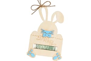 HYPERLAMA Bunny Money Holder For Cash Gift, Easter Gift Card Holder Basket Tag Decorations, Basket Stuffers For Toddler, Kids, Teens, Easter Present For Baby Boy, Girl, Grandchildren, Bunny Decor Fillers (Blue)