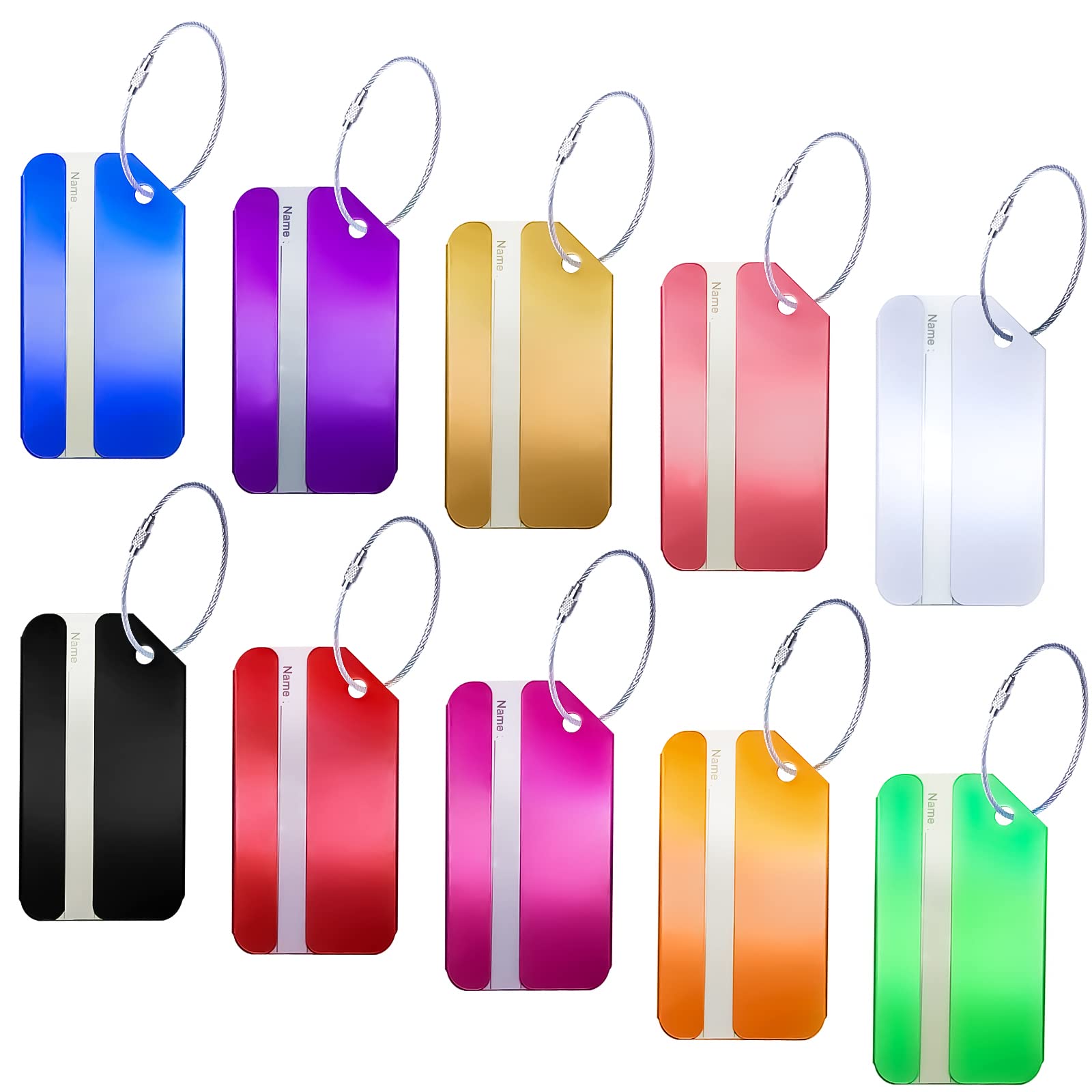 DRADERCH 10 Pcs Luggage Tag Aluminum Luggage Labels Suitcase Tag Cruise Luggage Tag Holder Travel Tags Suitcase Identifier with Name Address Tel Email Labels Travel Accessories,DRADERCH-081