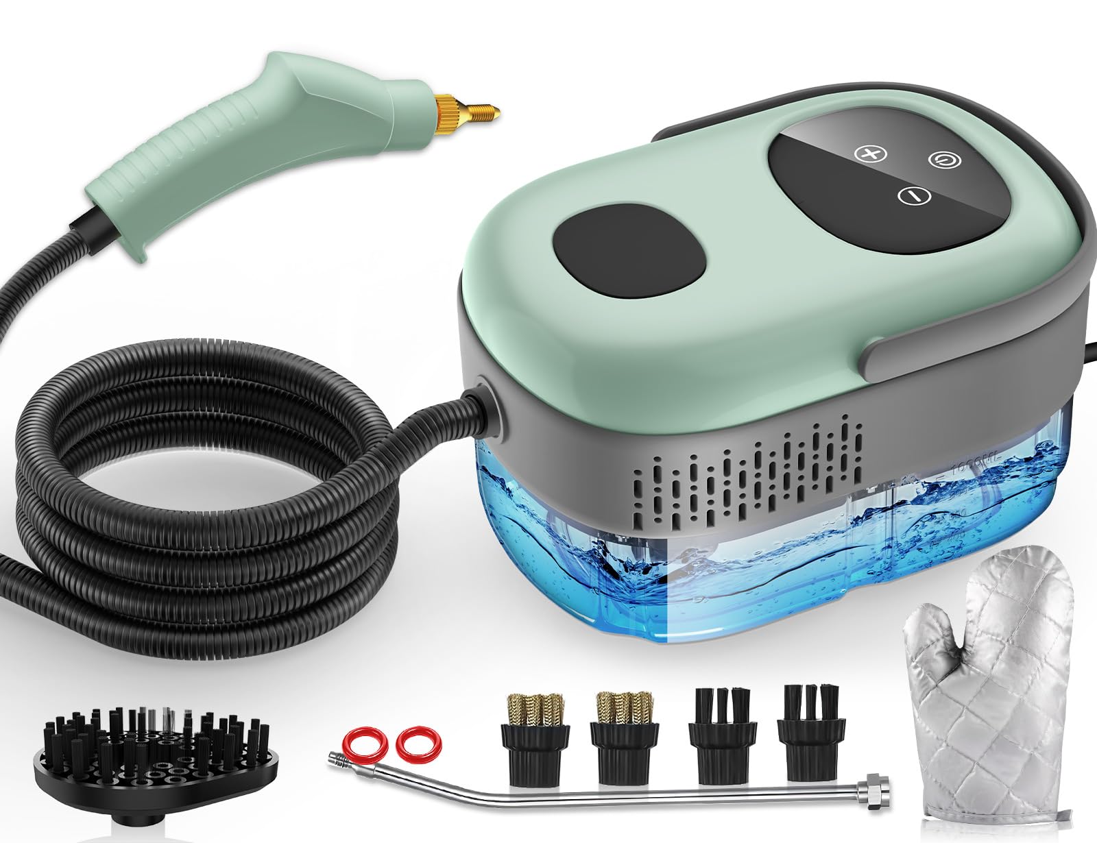 Photo 1 of Steam Cleaner, 10s Heat-Up, 6-Level Adjustable, 1.69qt. Tank, 2500W Natural Portable Handheld Steamer for Cleaning with Touch Screen for Home, Car, Tile, Grout, Windows, Bathrooms, Kitchens and Fabric