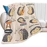 Hedgehogs Soft Throw Blanket All Season Microplush Thick Warm Blankets Tufted Fuzzy Flannel Throws Blanket for Bed Sofa Couch 60"x50"