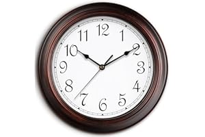 HYLANDA Wall Clock, Wall Clocks Battery Operated, Kitchen Bronze Clocks Silent Non Ticking, 8.5 Inch Vintage Clock Decorative for Office, Bedroom, Home, Office, School