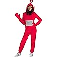 Teletubbies Po Jumpsuit Costume for Adults with Attached Mitts and Stuffed Antenna