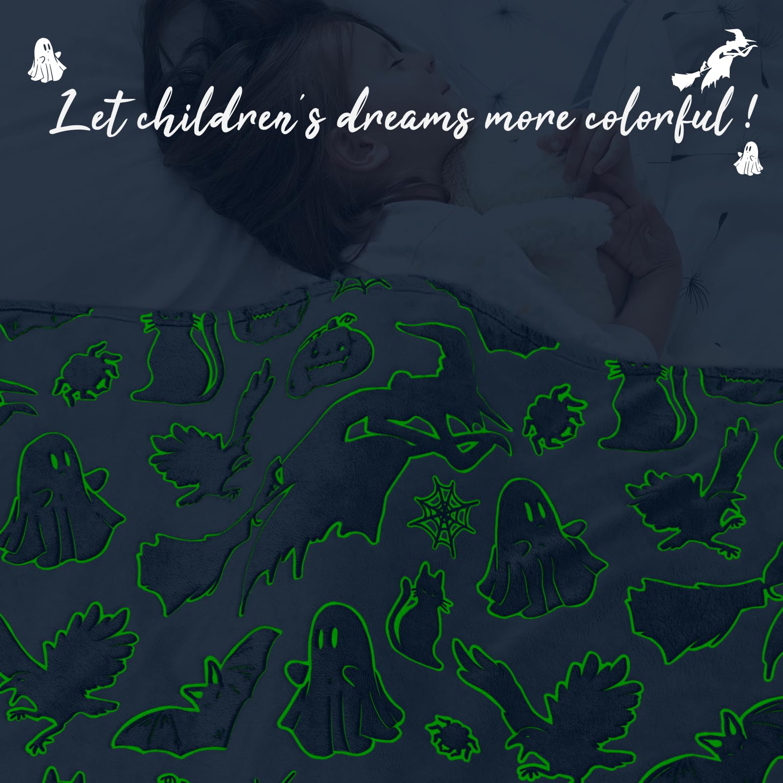 REXEO Throw Blanket Kids Soft Fleece Blankets Black Cat Halloween Throw Blanket 50