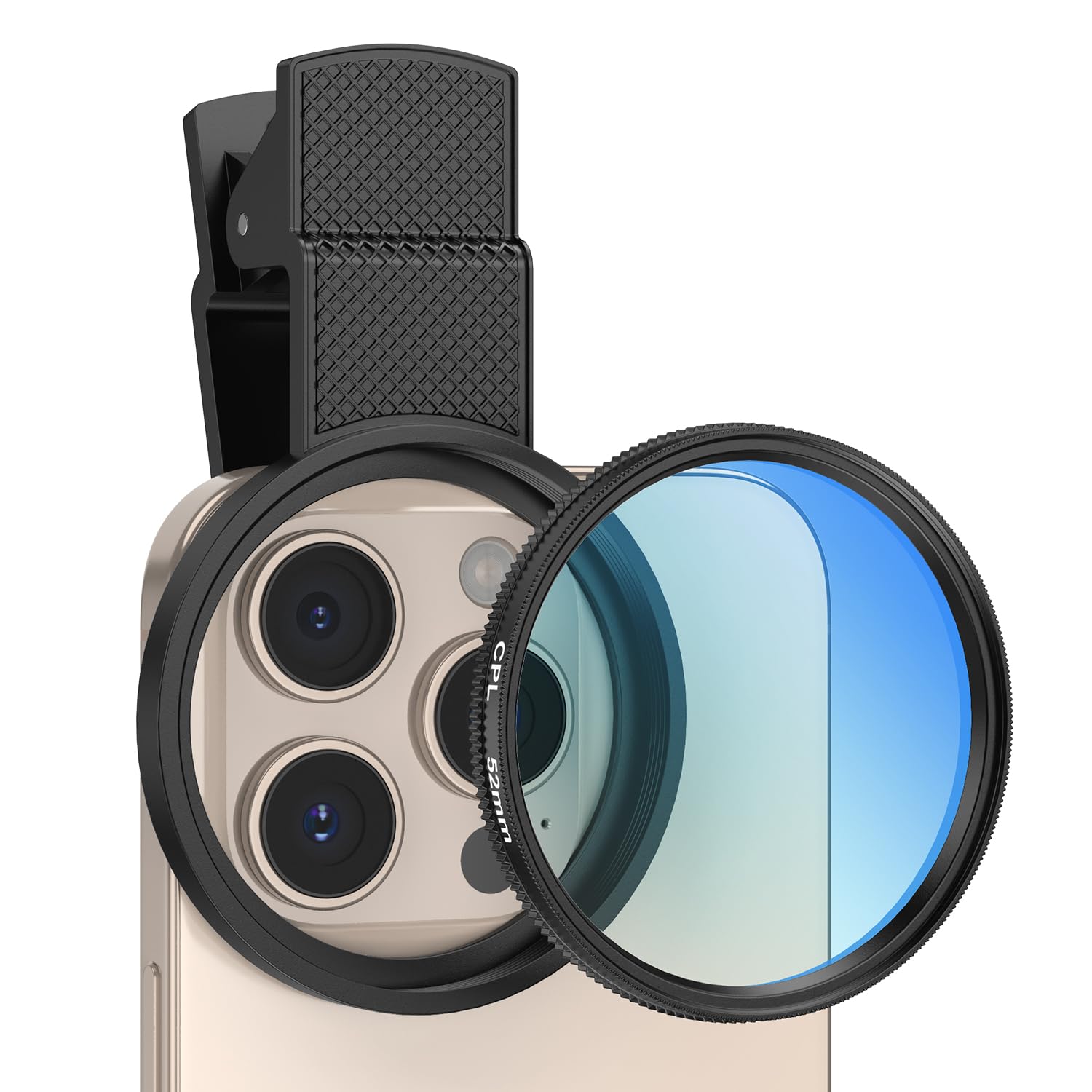 AMIR 52MM Clip-on CPL Phone Camera Lens Filter, Circular Polarizer ...