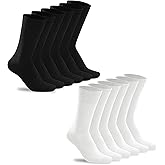 HAVE A TREE Mens Dress Socks White Long Socks For Business Men Casual Socks 3-12Pack