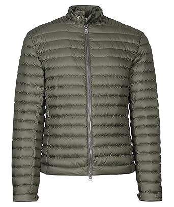 COLMAR Herren Daunenjacke im Biker Stil mit Stehkragen Oliv Polyester Daunenjacke