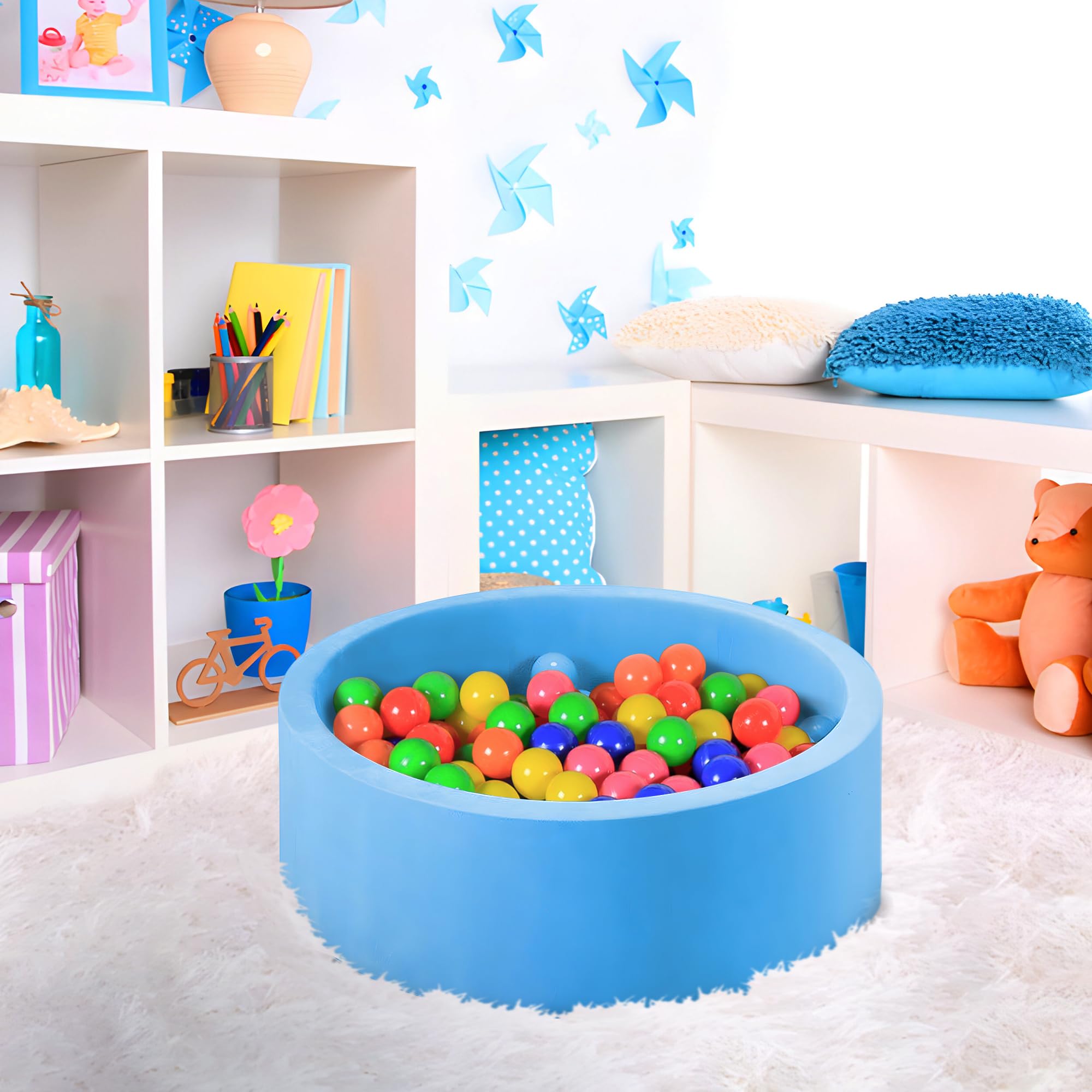 Play Balls for Ball Pit, Plastic Crush Proof, Phthalate & BPA Free, Assorted Colors. (100 Balls)