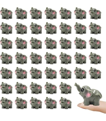 24pcs Figurine Éléphant Lumineux Miniature - Déco Jardin Maison En Résine Phosphorescente (6 Styles)