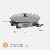 VonShef Large 6L Multi Cooker Electric Frying Pan 1500W 42cm view 6