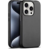 maogoam for iPhone 15 Pro Case Leather, Genuine Vegetable-Tanned Leather Case for iPhone 15 Pro 6.1",Compatible with MagSafe, Elegant Style, Black