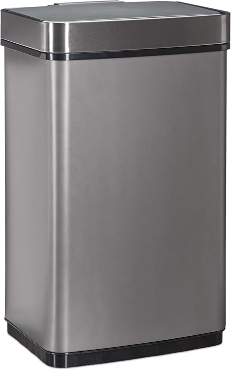 Relaxdays Grau Sensor Mulleimer 60l Abfalleimer Kuchenmulleimer Aus Edelstahl Mit Bewegungssensor Batteriebetrieben Amazon De Kuche Haushalt