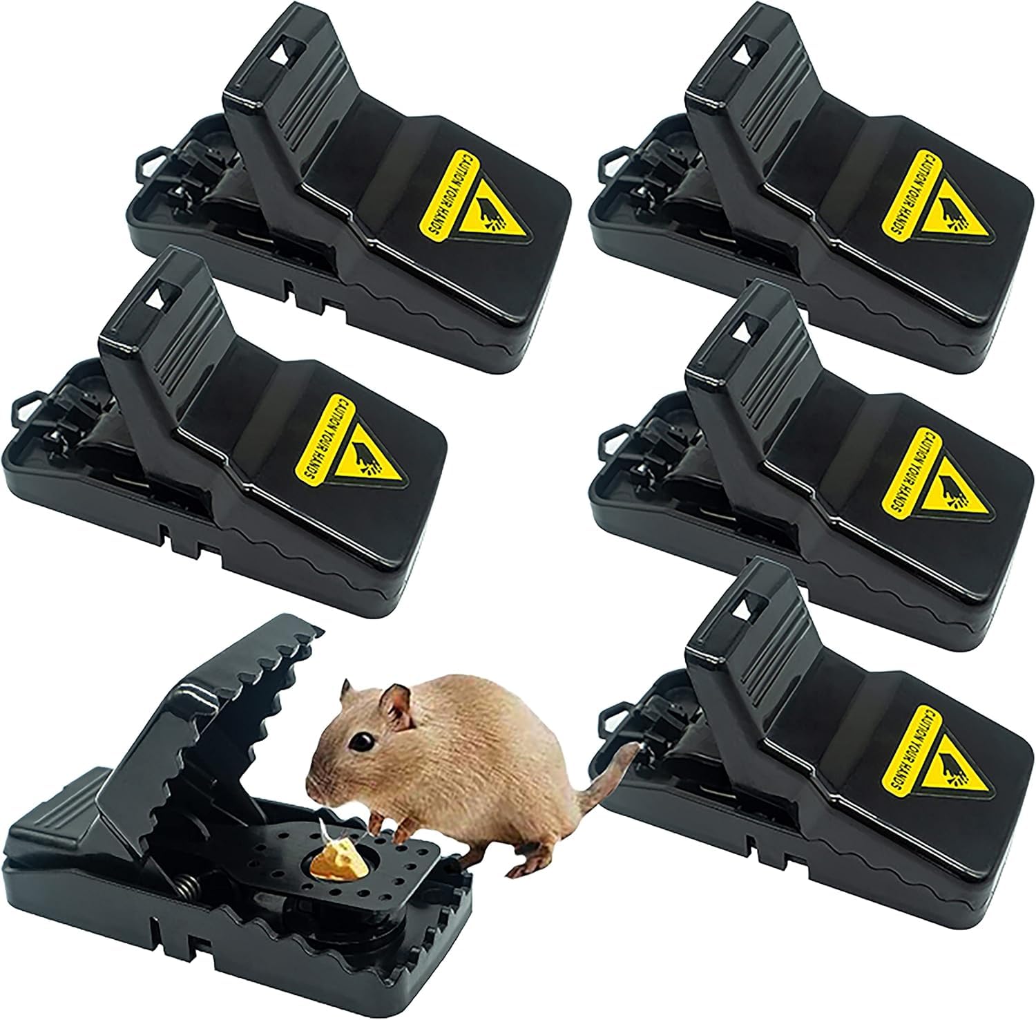 HOMEREVEL- Reusable Mouse Trap, 6 Pack Mouse Traps for Indoors and Outdoors That Kill Instantly, Quick, Effective and Highly Sensitive Rodent Catcher