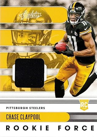 Amazon Com 2020 Panini Absolute Rookie Force Relics 27 Chase Claypool Players Worn Steelers Jersey Football Rookie Card Collectibles Fine Art