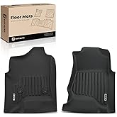 YHTAUTO Automotive Floor Mats Compatible with Cadillac Escalade Chevrolet Silverado GMC Sierra 2014-2020, TPE Floor Liners All-Weather Protection Custom Fit, 1st Row, Set of 2