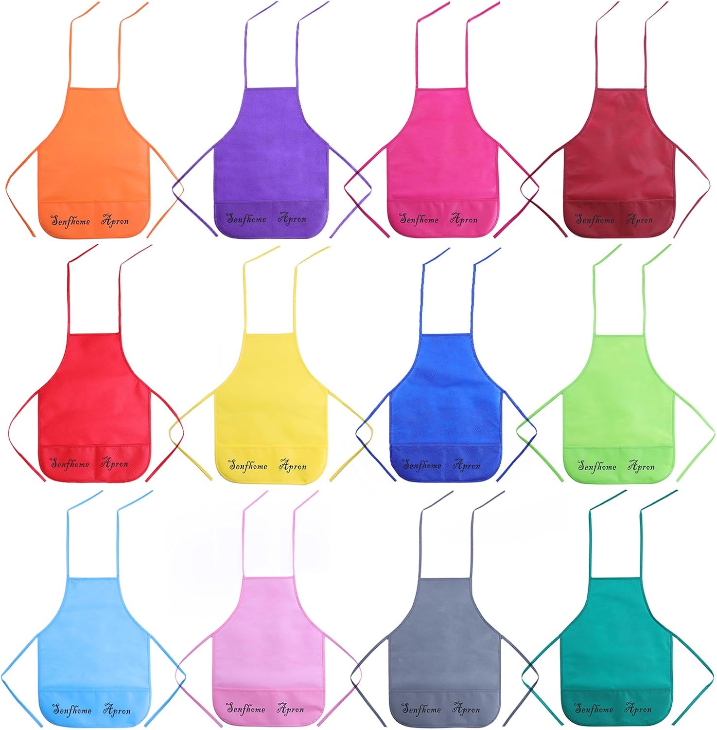 Pack of 12 pcs Children Painting Aprons Fabric Aprons for