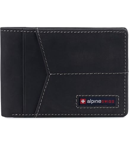 Amazon.com: Alpine Swiss Delaney Slim Bifold Wallet | Front Pocket