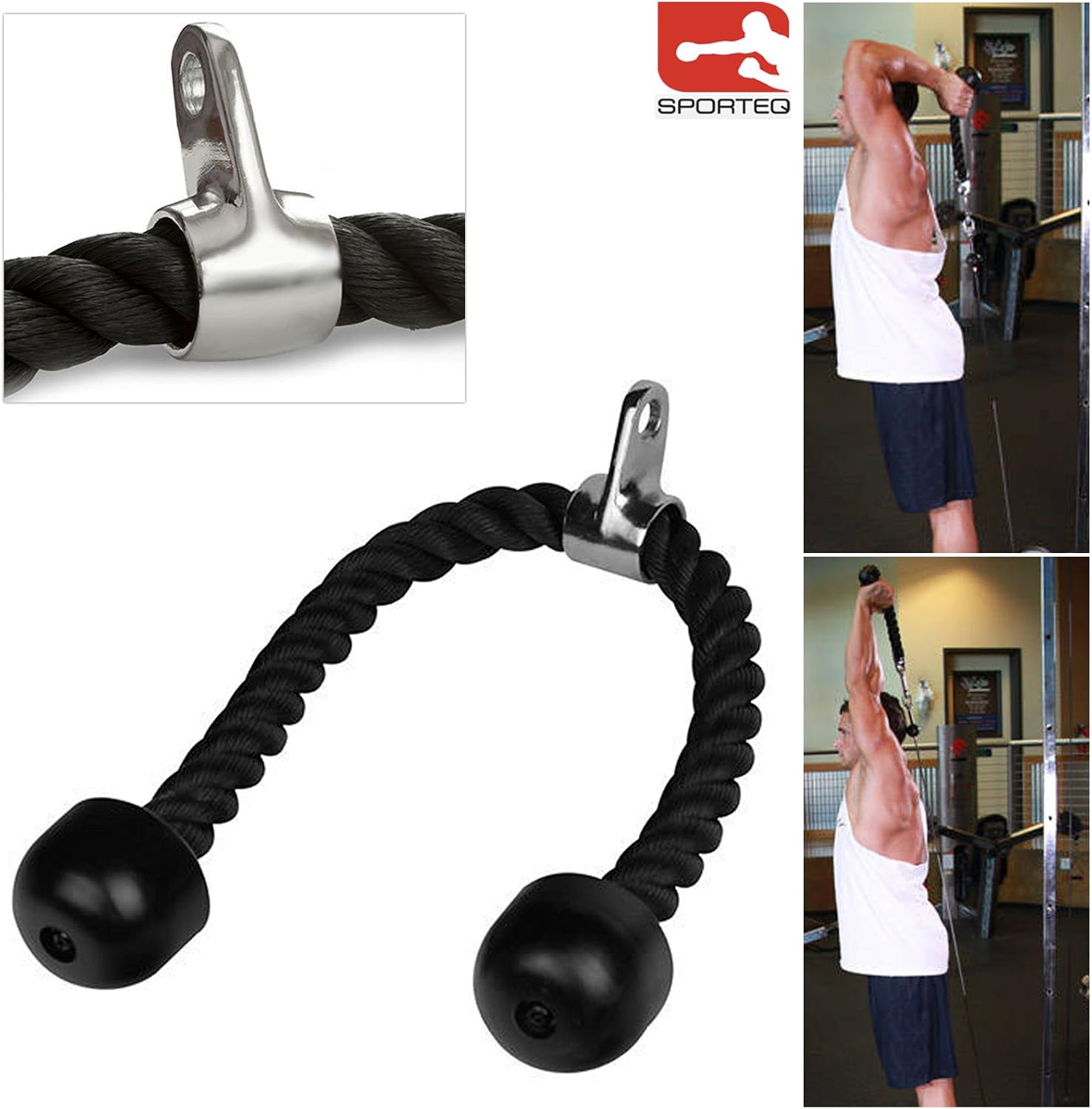 Chest Rope Pull Cable Push Pull Down Cord Tricep Rope Multi Gym Bodybuilding Cable Attachment ...
