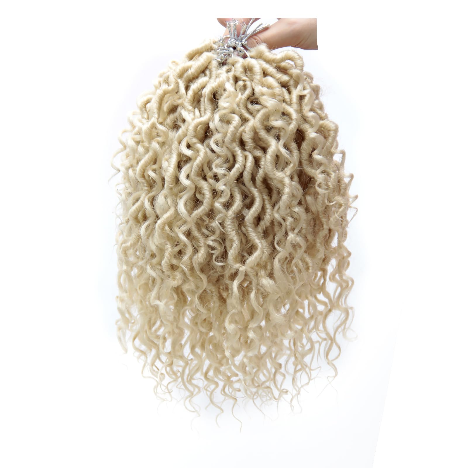 Photo 1 of Goddess Locs Crochet Hair 10Inch 8Packs Pre-looped Short River Locs Curly Faux locs Crochet Hair Hippie Locs Bohemian Locs Crochet Braids (613, 10inch(Pack of 8))