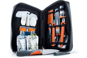GSI Outdoors 90104 - Destination Kitchen Set 24 | Complete 24-Piece Camping Kitchen Set with Cutlery, Cooking Tools, and Stor