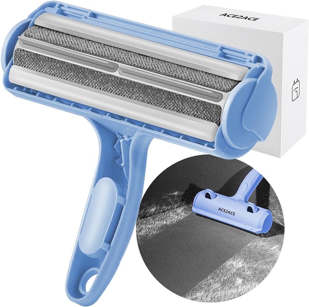 ACE2ACE Pet Hair Remover Reusable Lint Roller for Furniture Blue