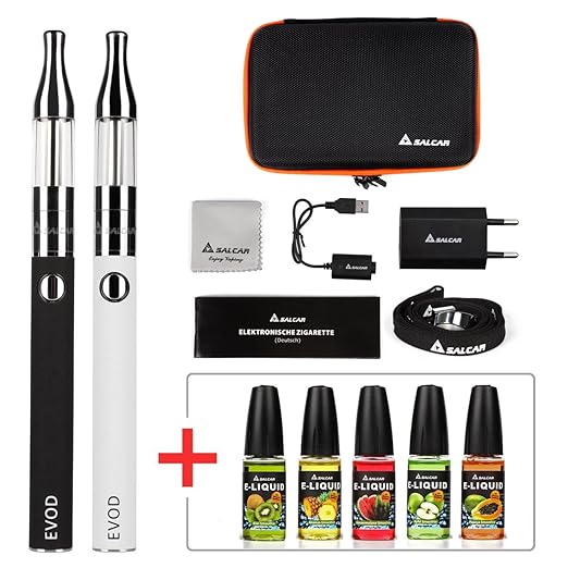title=Salcar kit doppio EVOD Mini PROTANK sigaretta elettronica + 5x 10ml frutta