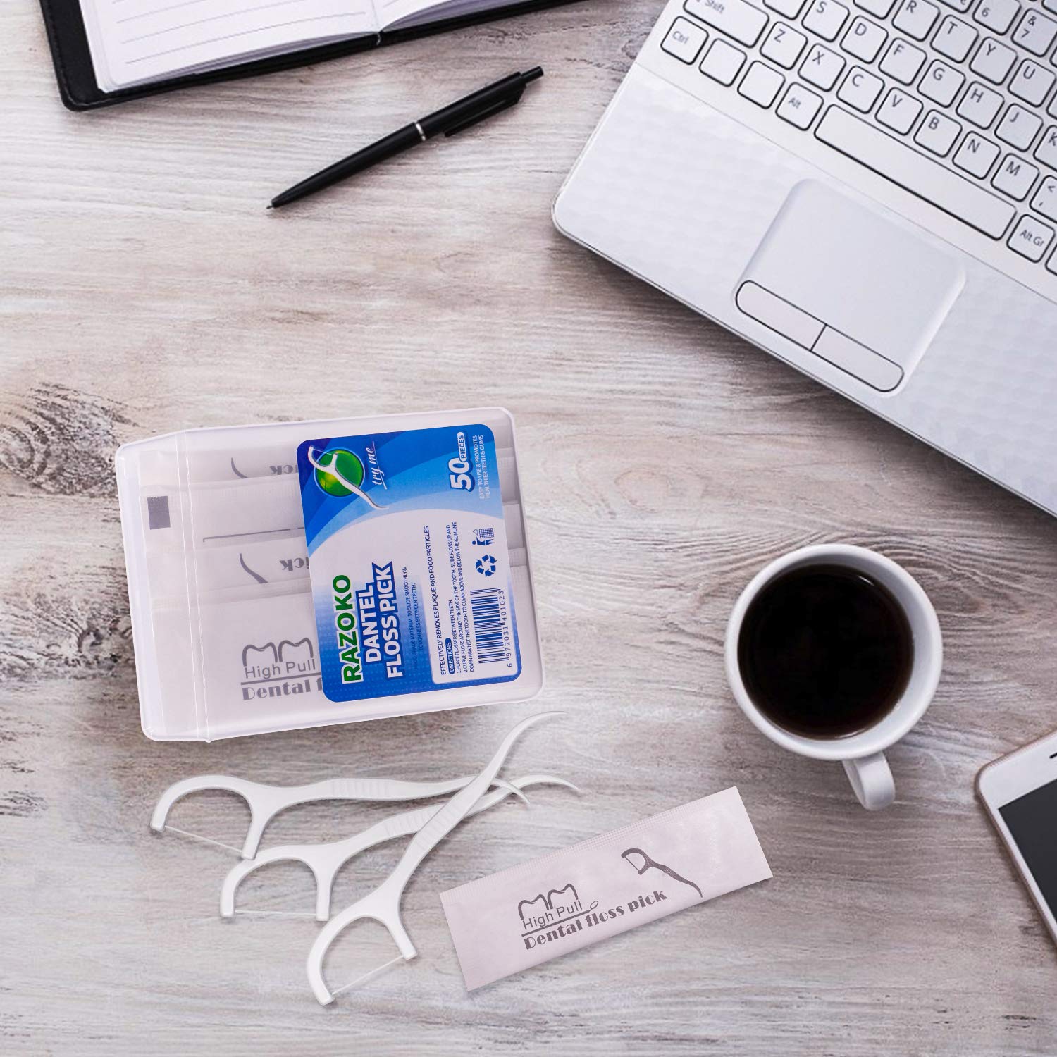 Dental Floss Picks, High Toughness Toothpicks Sticks 250PCS Clean/Heathy with Portable Travel Case Individual Package and Dentalpicks Perfect for Family,Hotel,Travel