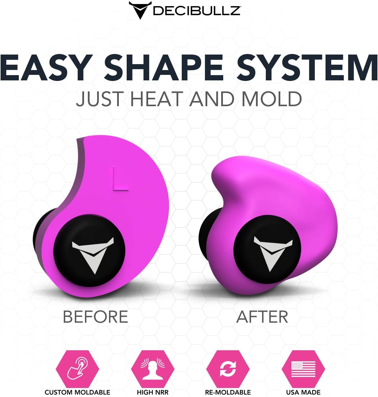 Custom Molded Earplugs, 31dB Highest NRR, Comfortable Hearing Protection for Shooting Travel, Swimming, Work and Concerts (Pink) - Image 3