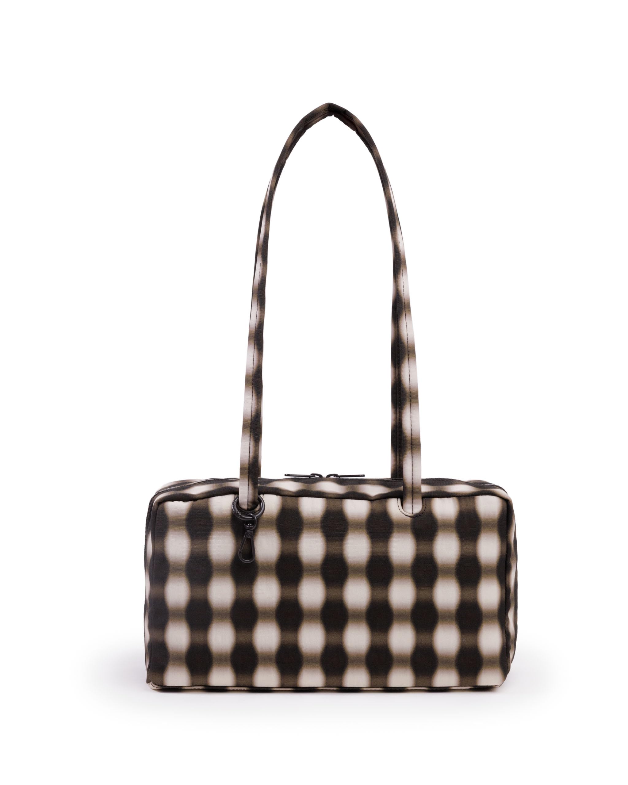 Photo 1 of BAGGU Nylon Bowler Bag - Blurred Gingham Brown