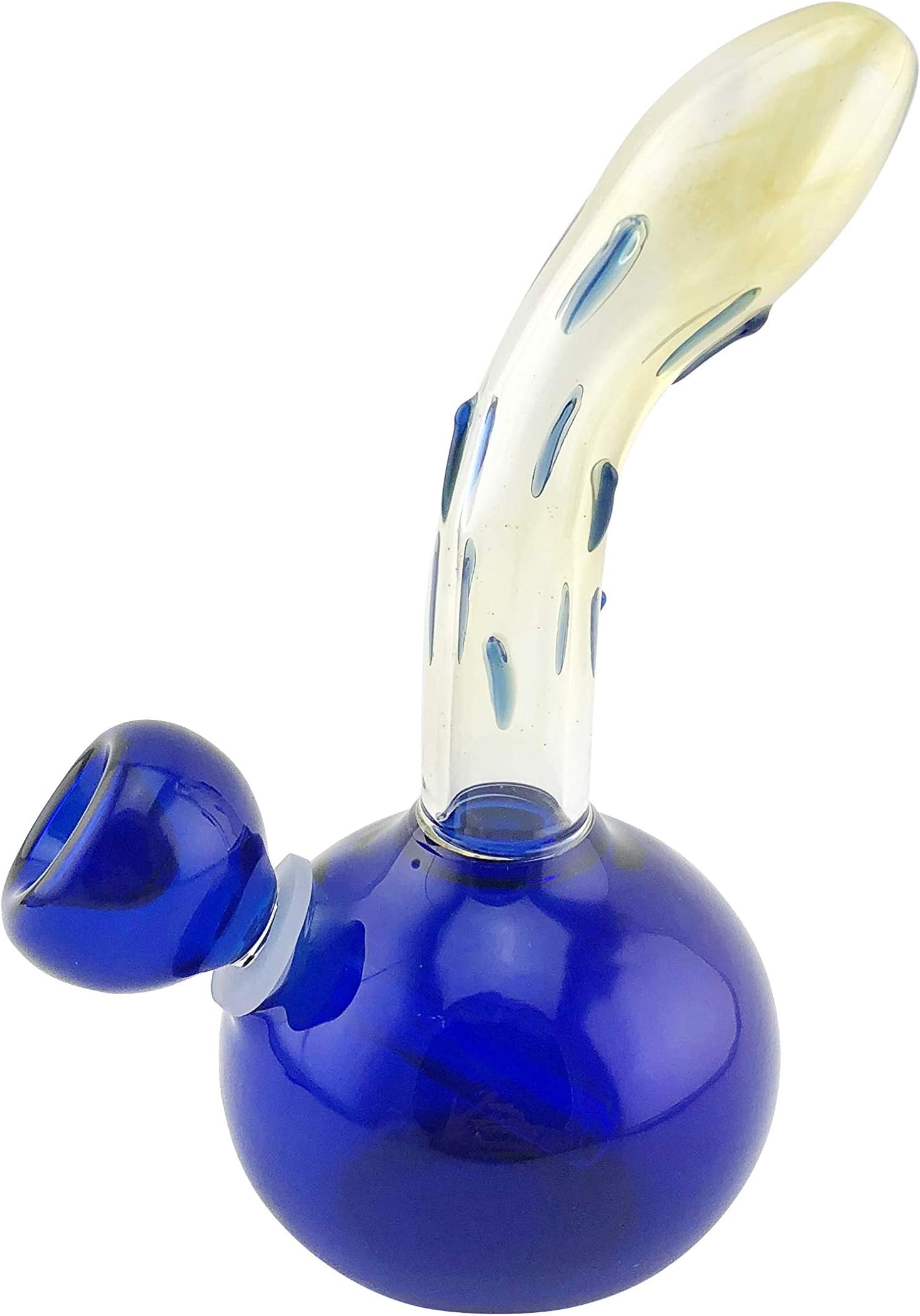 Glass Big Chamber Water Bub, Art Handmade Crafted 5.5 Inch (Dark Blue)