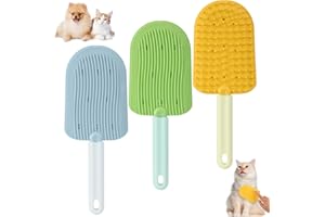 IAOLOSE 3PCS Cat Tongue Comb, 2024 New Cat Grooming Brush, Cats Shedding Brush for Long Haired Cats, Cute Cartoon Ice Cream Cat Fur Remover Comb for Cats Grooming Easily Removes Fur Reducing Hairballs