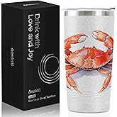 Onebttl Crab Gifts for Crab Lovers for Women & Girls, 20oz Stainless Steel Tumbler with Lid, Perfect for Birthday & Christmas, Glitter